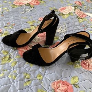 Black ankle strap heel